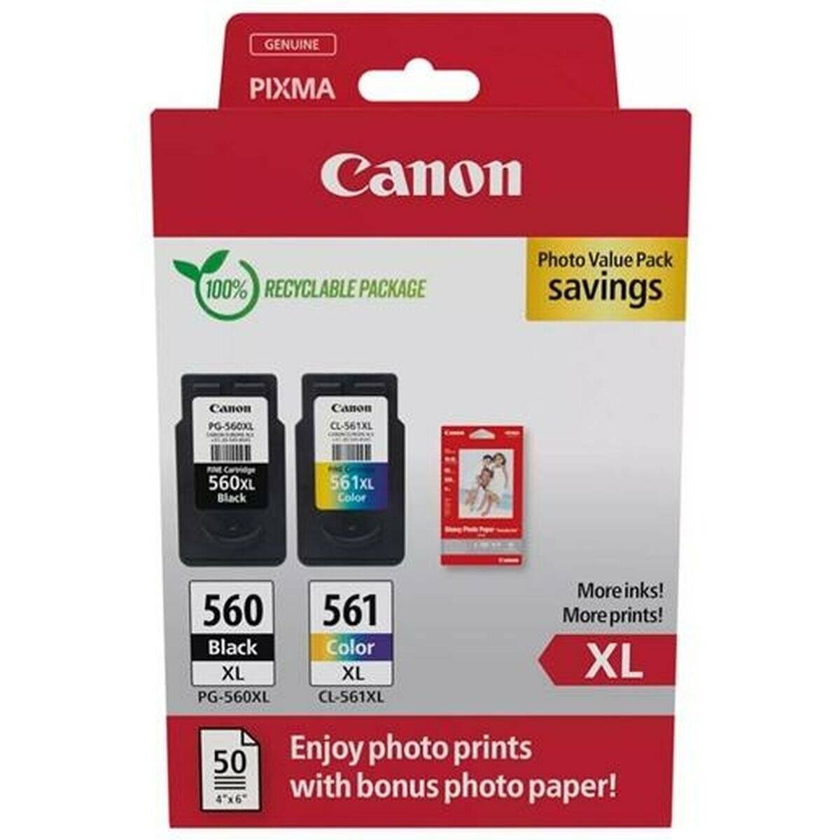 Canon Patrone Canon PG-560XL+CL-561XL +50x10x15cm Fotopapier