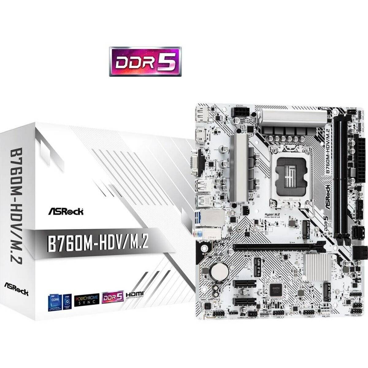 ASRock B760M-HDV/M.2 WHITE, Mainboard (weiß )