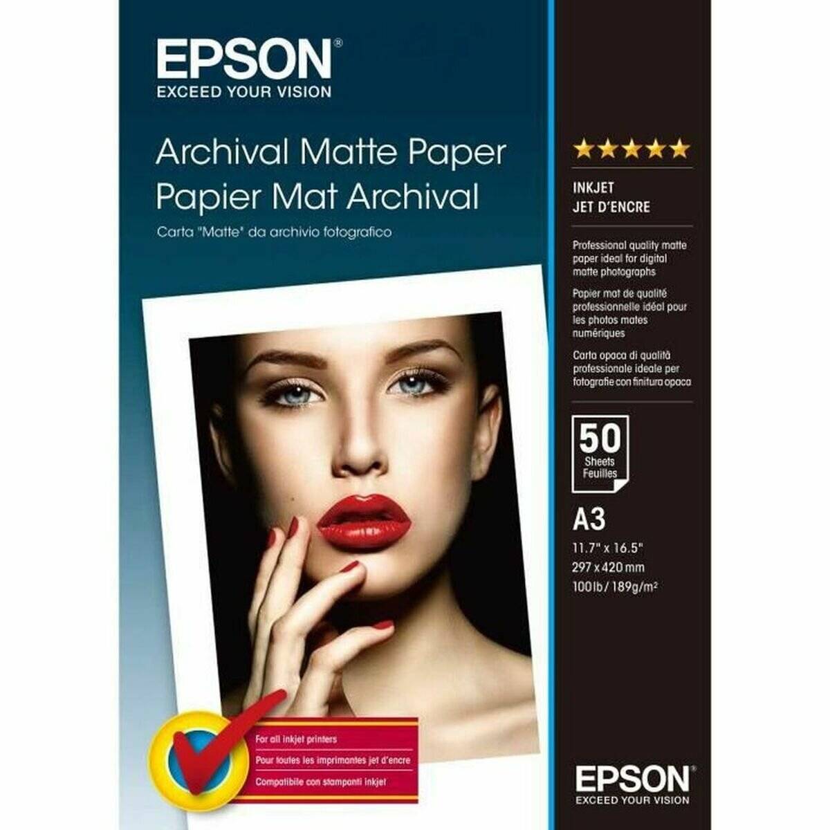 Epson Archival Matte Paper A 3, 50 Blatt, 189 g S 041344
