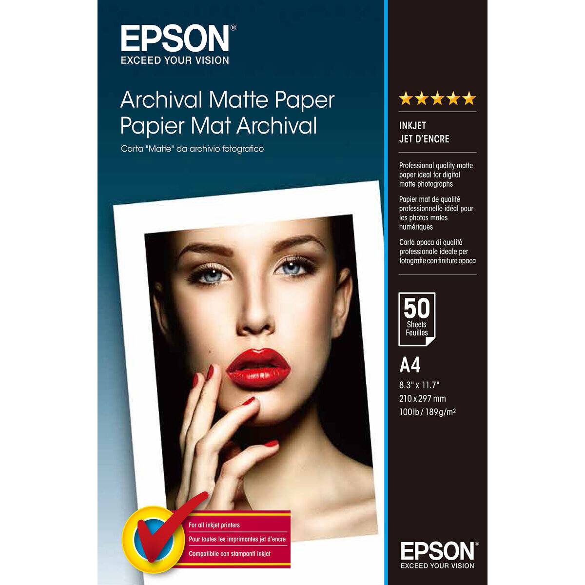 Epson Archival Matte Paper A 4, 50 Blatt, 189 g S 041342