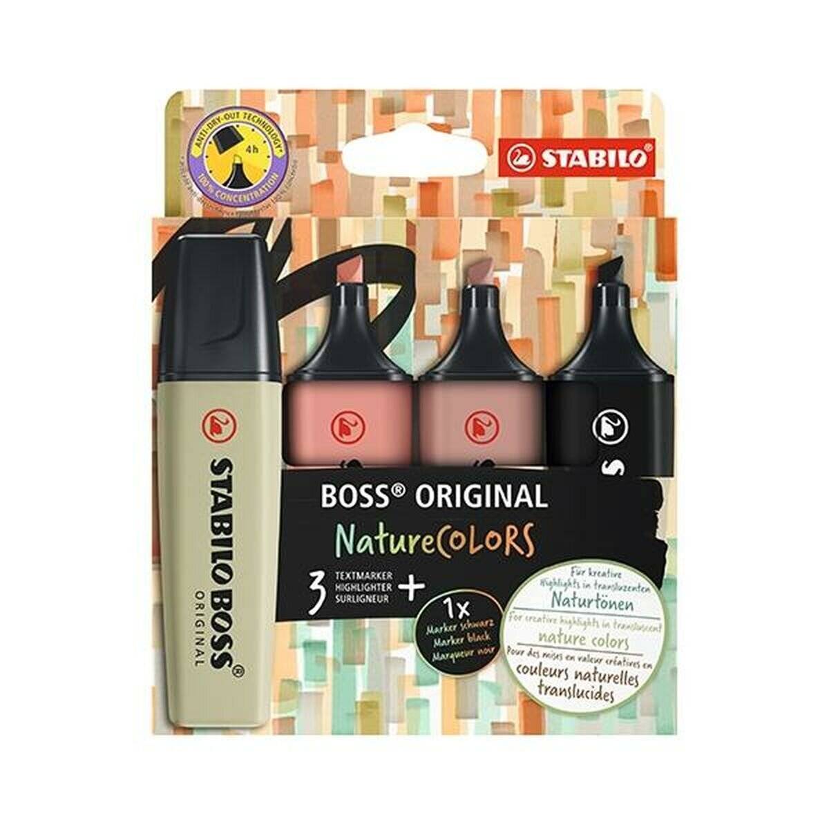 STABILO BOSS ORIGINAL Textmarker farbsortiert, 4 St.