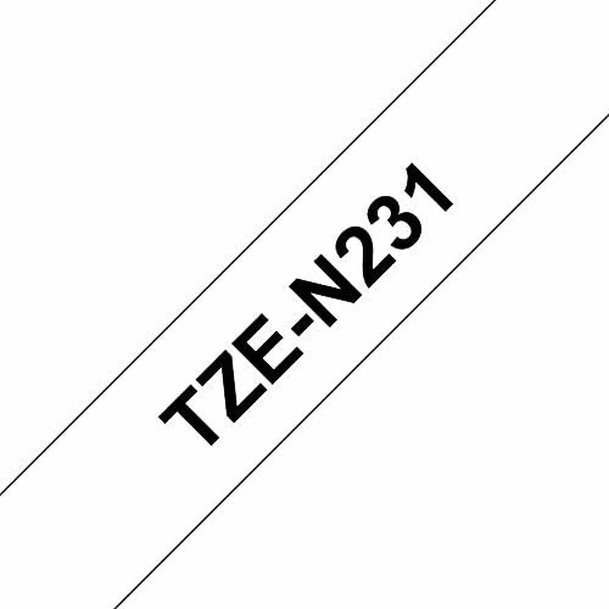 brother Schriftband TZe-N231 TZEN231, 12 mm schwarz auf weiß
