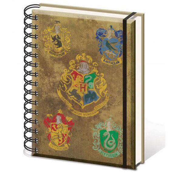 Spirale Notizbuch A5 Harry Potter Schilde Hä user und Hogwarts
