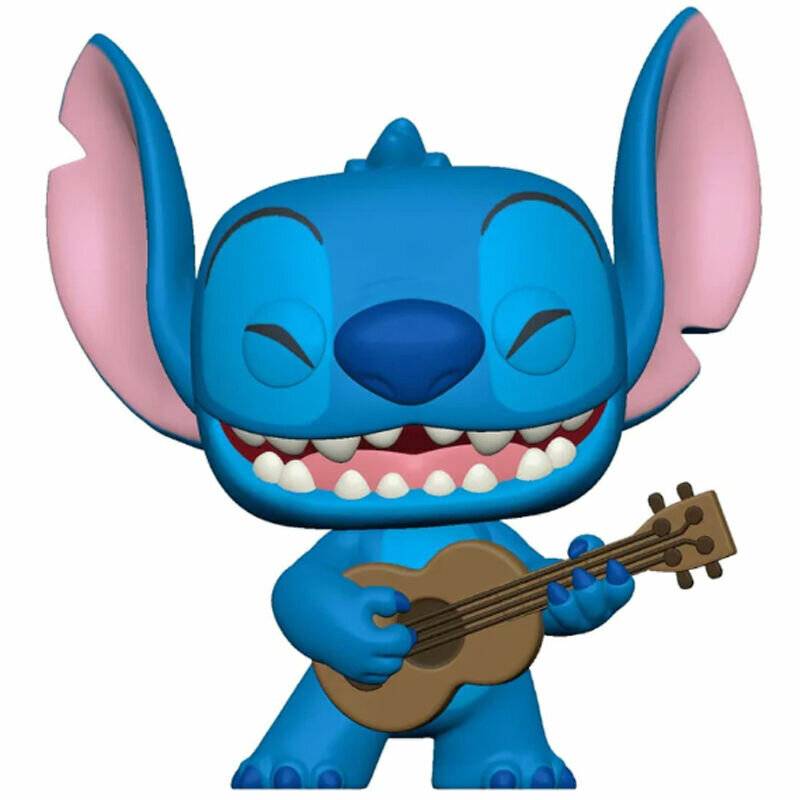 Lilo & Stitch Super Sized Jumbo POP! Games Vinyl Figur Stitch w/Uke 25 cm
