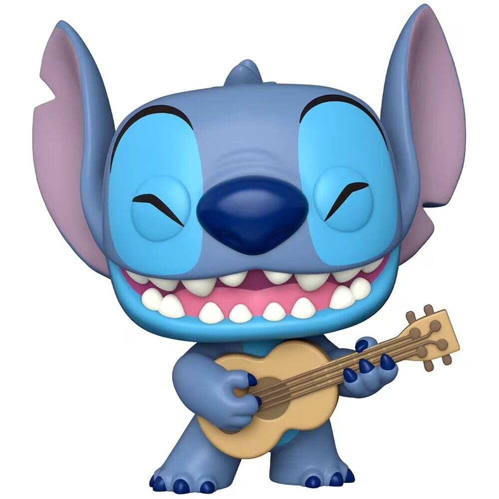 Lilo & Stitch Super Sized Jumbo POP! Games Vinyl Figur Stitch w/Uke 25 cm