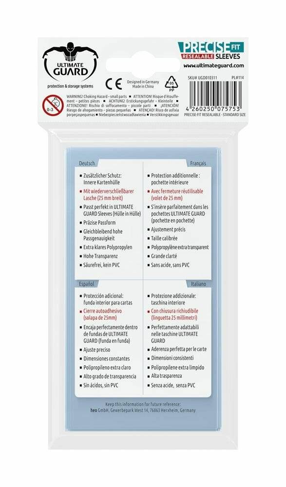 Ultimate Guard Precise-Fit Sleeves wiederverschließbar Standardgröße Transparent (100)