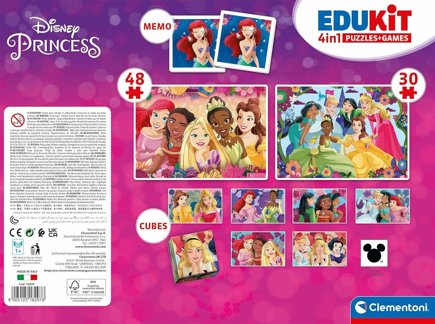 Clementoni - Edukit 4in1 - Disney Prinzessin ( 18297)