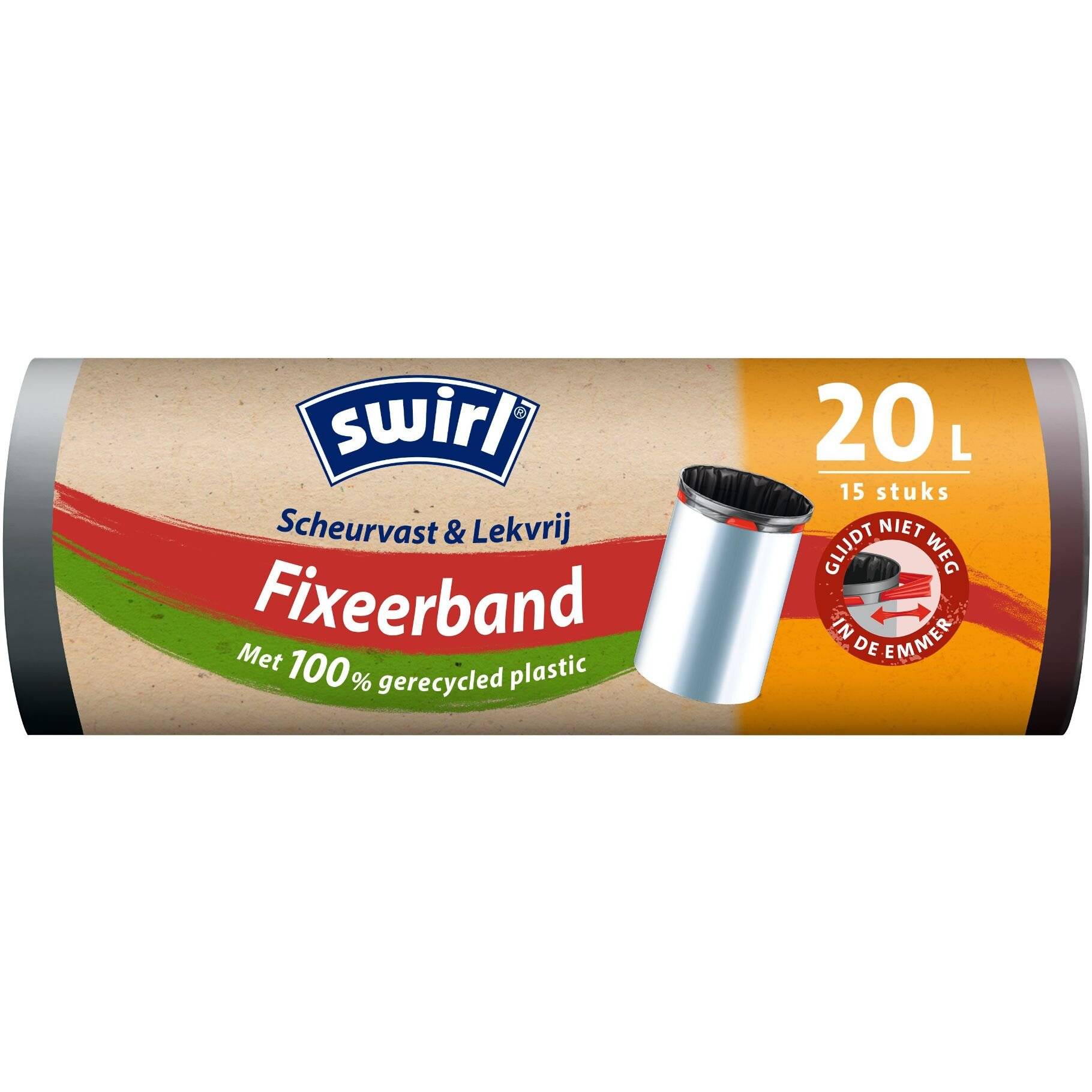 swirl® Müllbeutel Reißfest & Dicht 4695 20,0 l schwarz, 15 St.