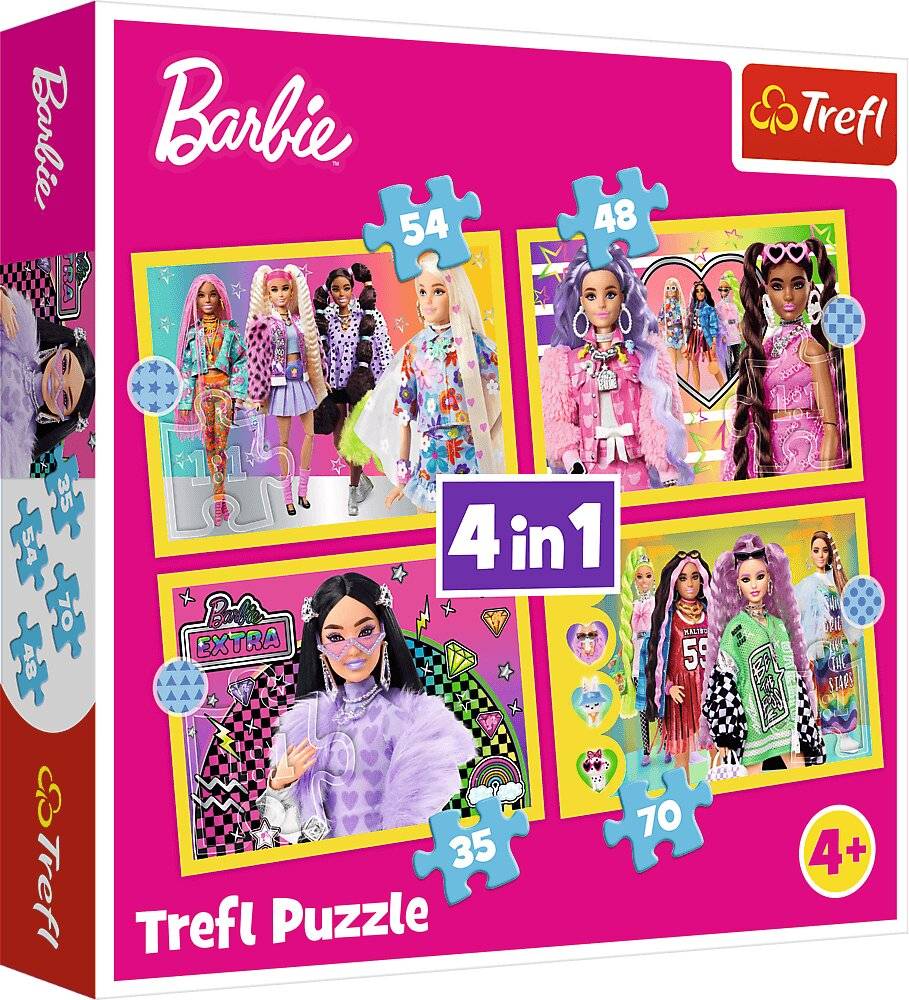 4 in 1 Puzzle Barbie 35,48,54,70 Teile