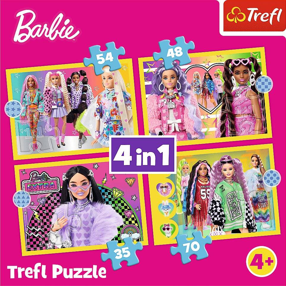 4 in 1 Puzzle Barbie 35,48,54,70 Teile