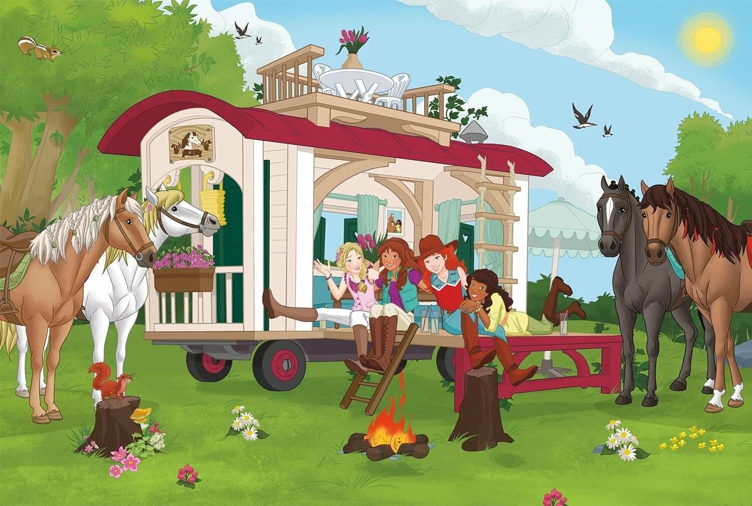 SCHMIDT Puzzle Schleich Lagerfeuer an der Karawane 100 Teile + Schleich-Figur
