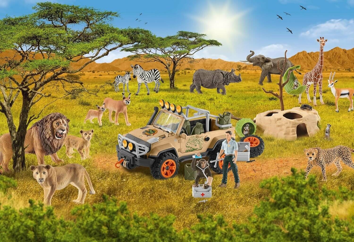 SCHMIDT Puzzle Schleich In Savannah 60 Teile + Schleich-Figur