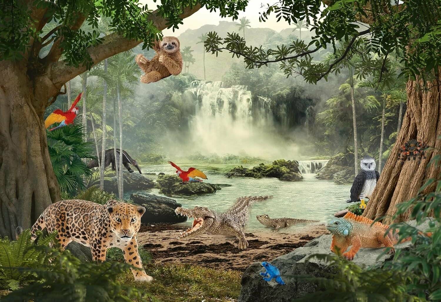 SCHMIDT Puzzle Schleich Im Regenwald 100 Teile + Schleich-Figur