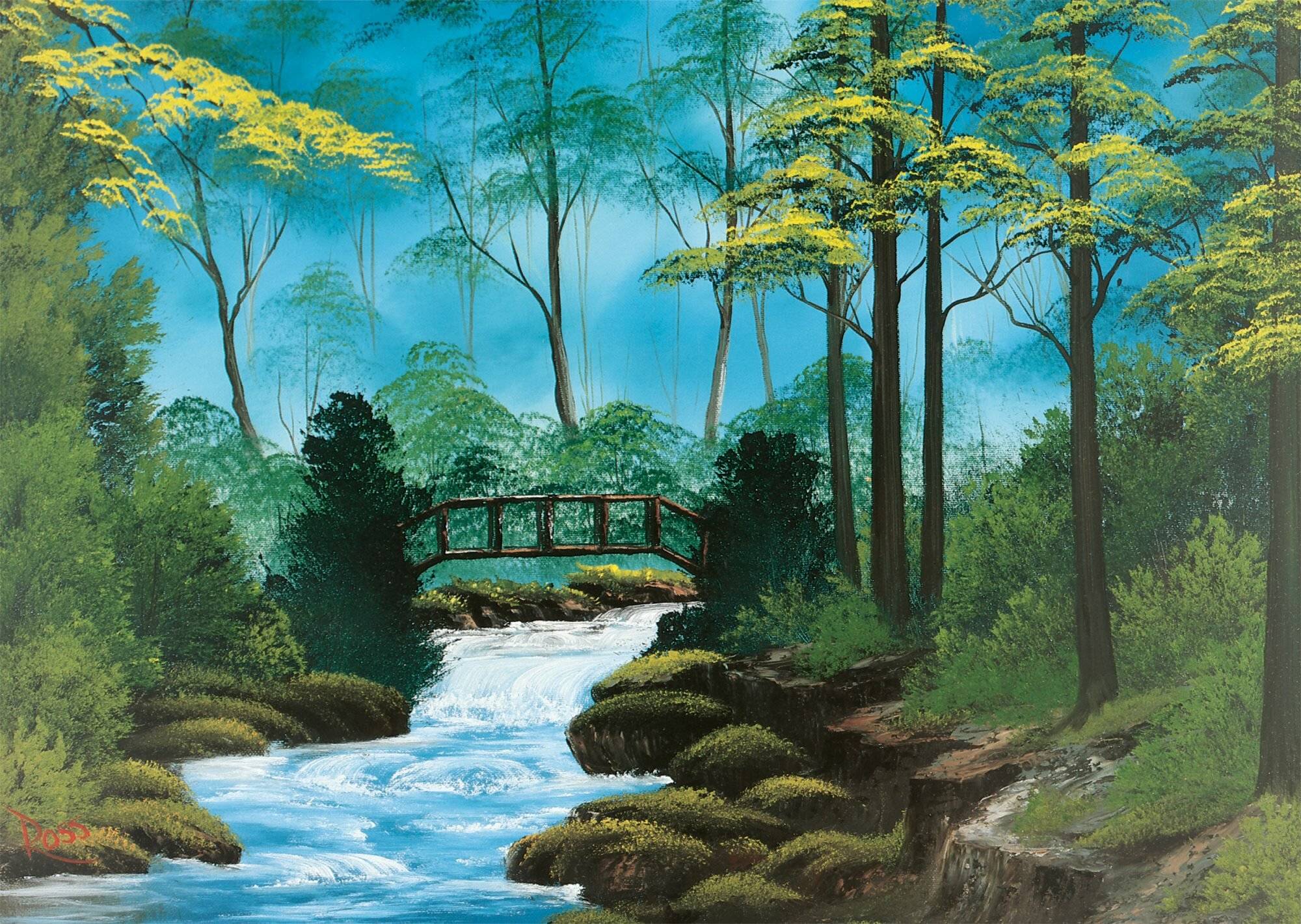 SCHMIDT Puzzle Bob Ross: Die einsame Brü cke 1000 Teile