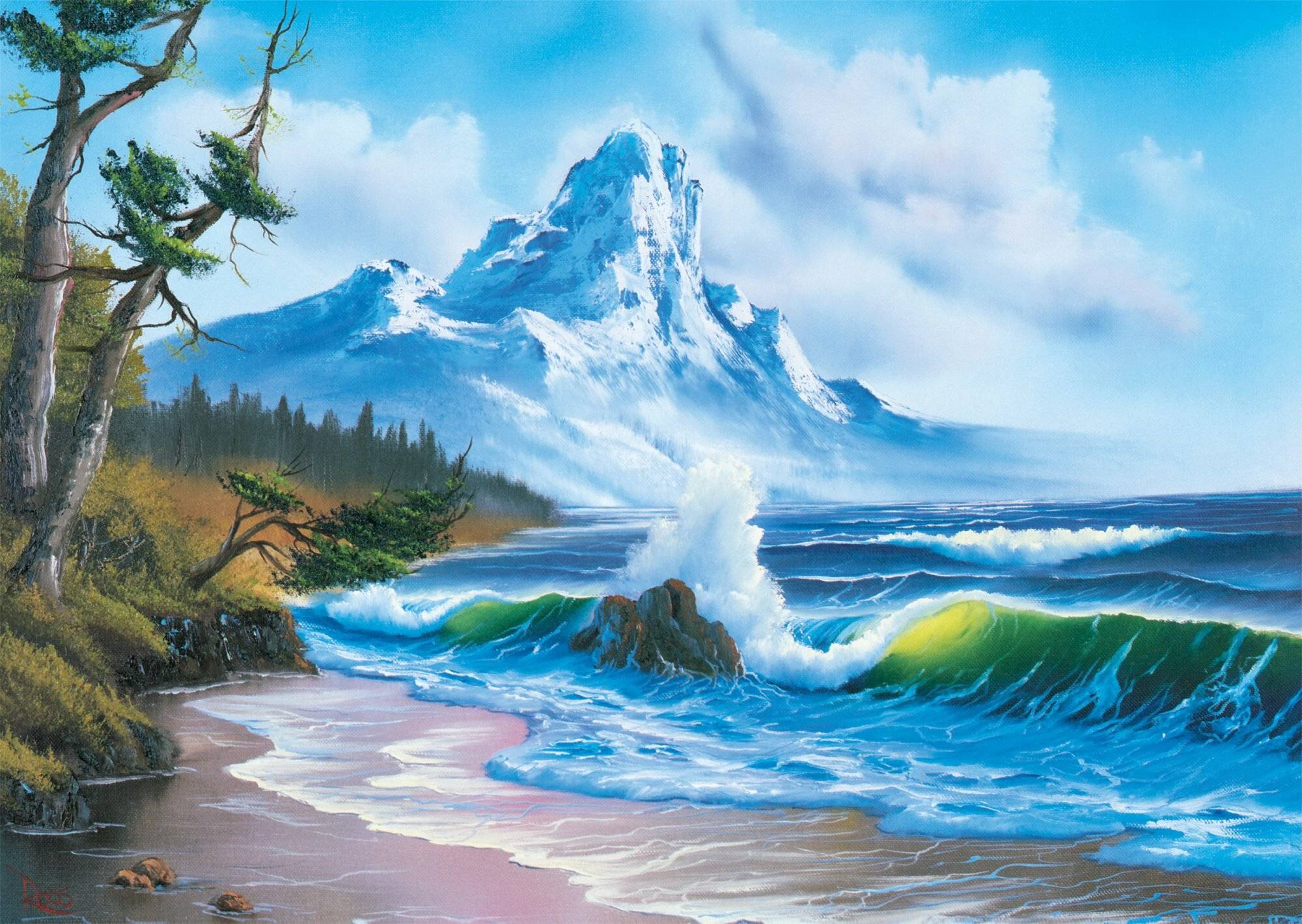 SCHMIDT Puzzle Bob Ross: Berg am Meer 1000 Teile
