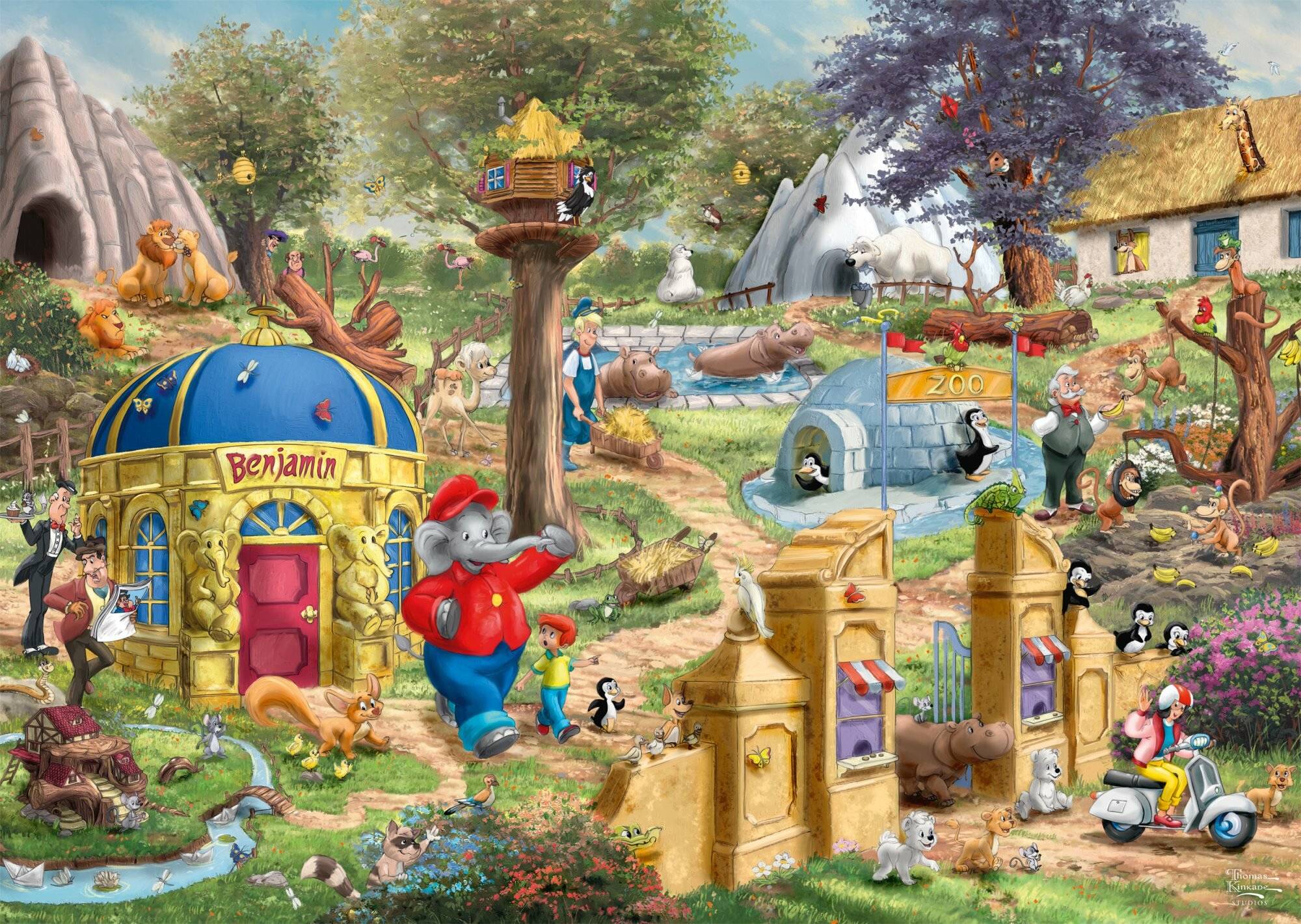 SCHMIDT Puzzle Benjamin Blü mchen: Ein Tag im Neustä dter Zoo 1000 Teile