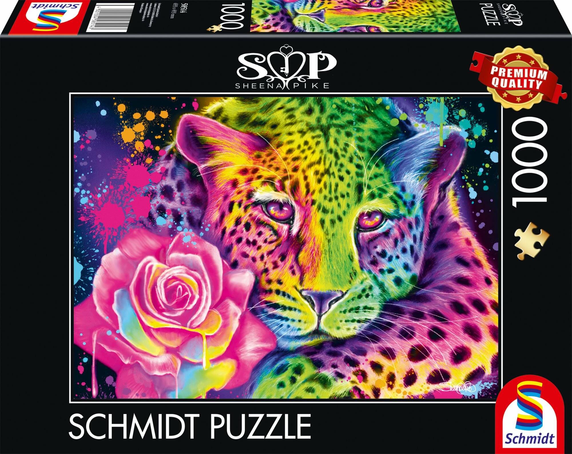 Schmidt Spiele Puzzle Sheena Pike Neon Regenbogen Leopard 1000Teile