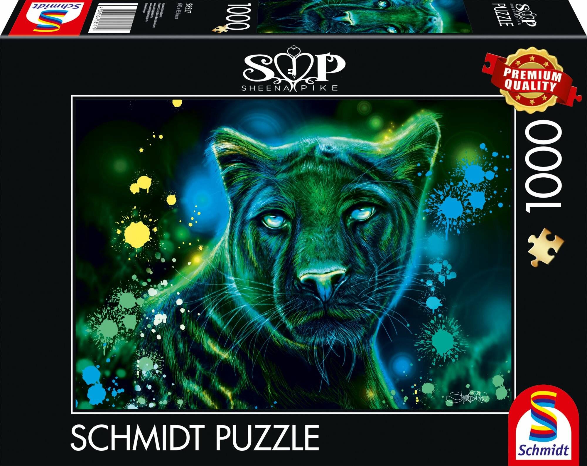 Schmidt Spiele Puzzle Sheena Pike Neon Blau grü ner Panther 1000Teile