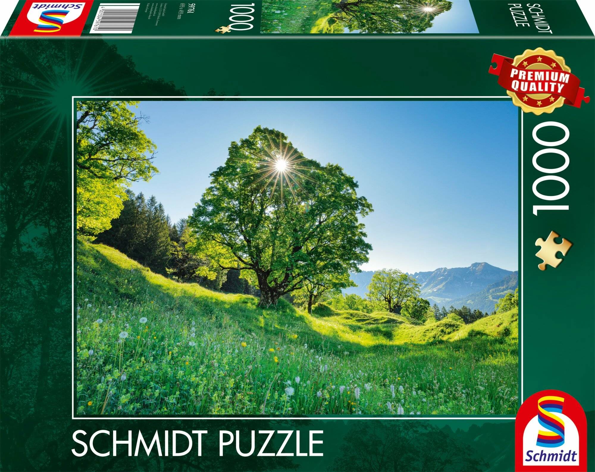 Schmidt Spiele Puzzle Berg Ahorn im Sonnenlicht, STeile Gallen, Schweiz 1000Teile