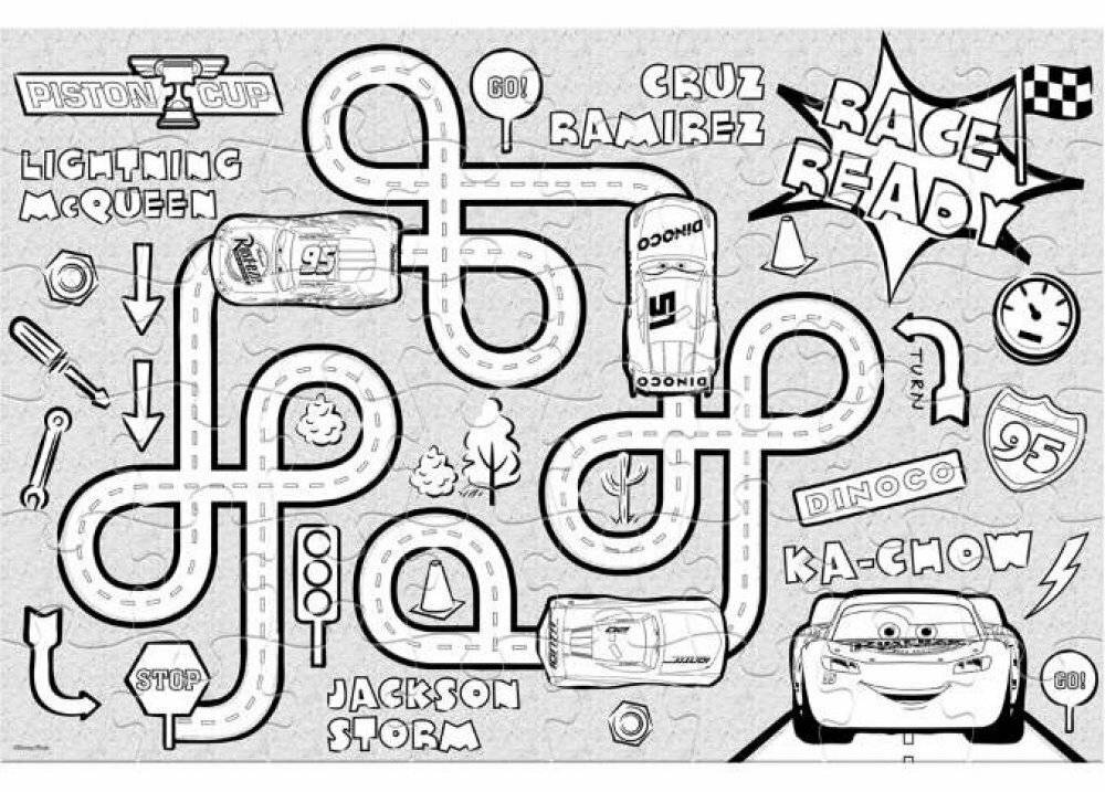 LUNA Doppelseitiges Puzzle Cars: The Wonder 48 Teile