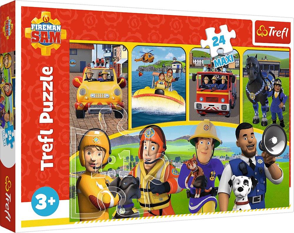 TREFL Puzzle Feuerwehrmann Sam: Sam und Freunde MAXI 24 Teile