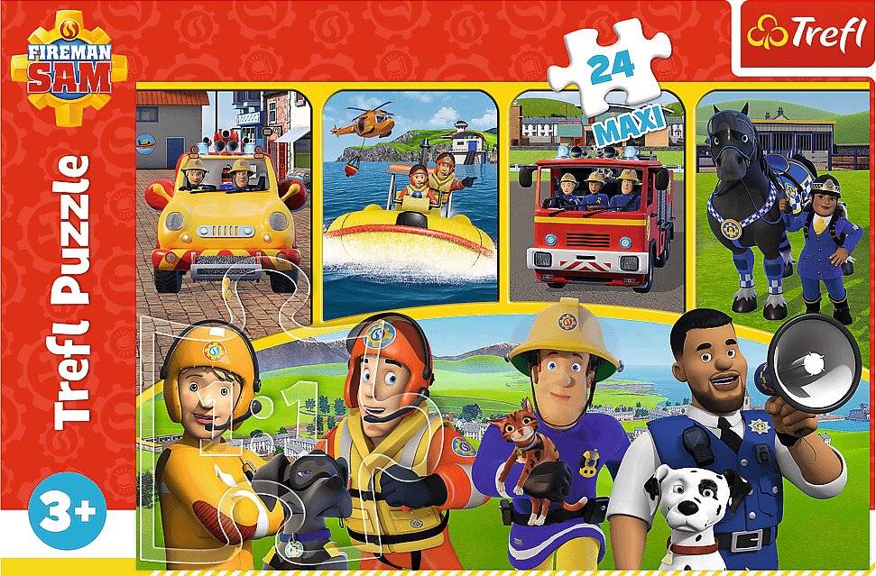 TREFL Puzzle Feuerwehrmann Sam: Sam und Freunde MAXI 24 Teile