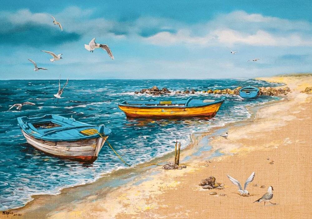 CASTORLAND Puzzle Art Collection Morning on the Seashore 500 Teile
