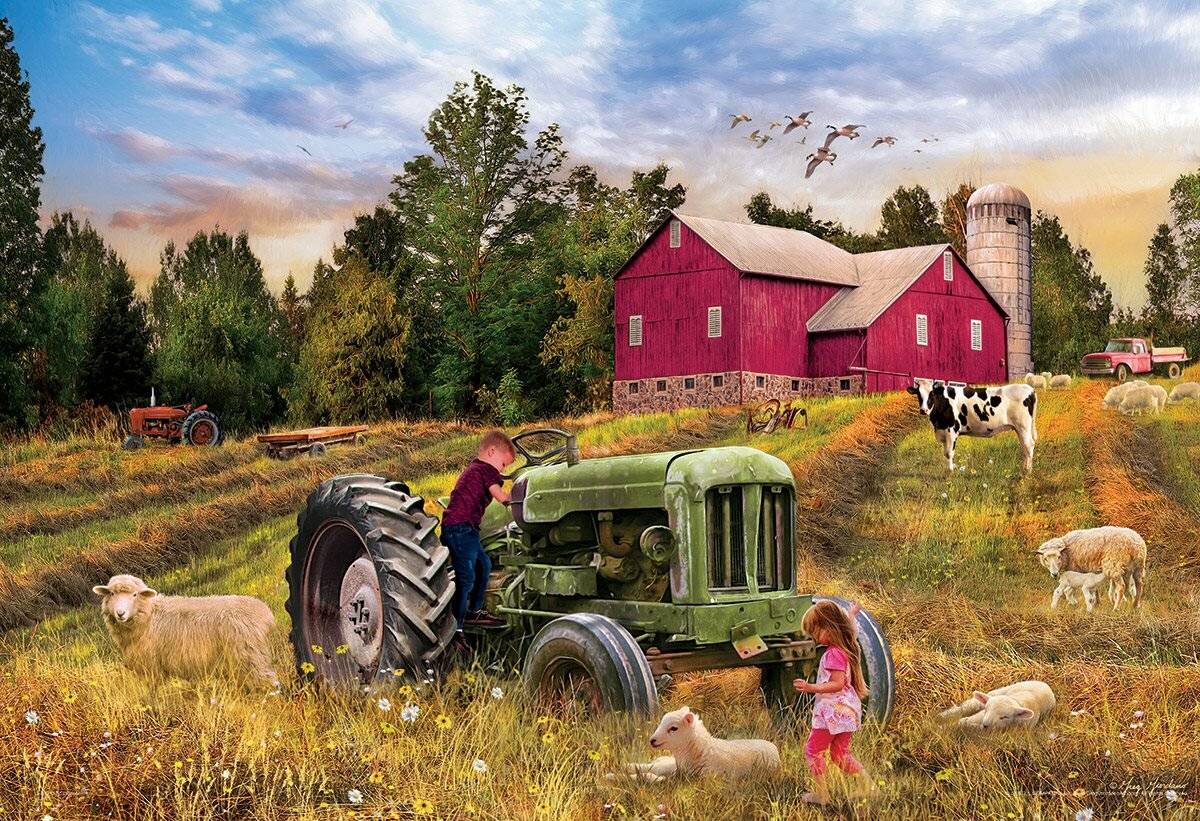 EUROGRAPHICS Puzzle in Metallbox Alter Traktor 550 Teile