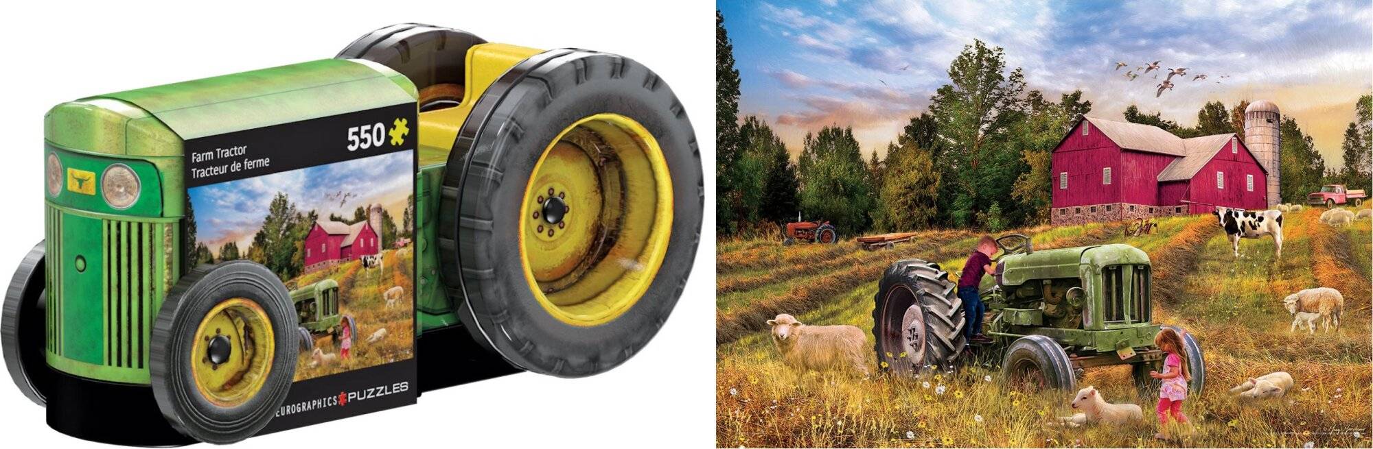 EUROGRAPHICS Puzzle in Metallbox Alter Traktor 550 Teile