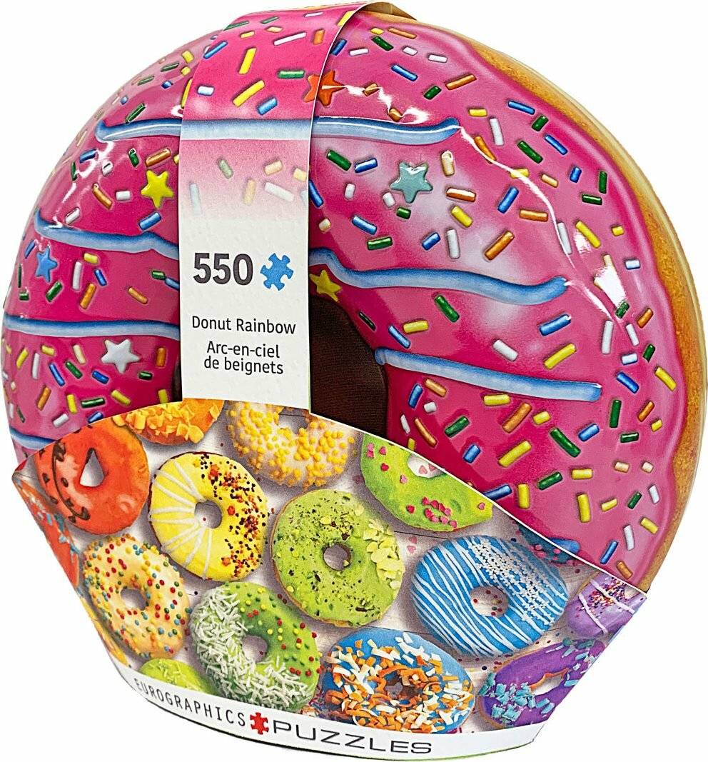 EUROGRAPHICS Puzzle in einer Blechdose Donut Regenbogen 550 Teile