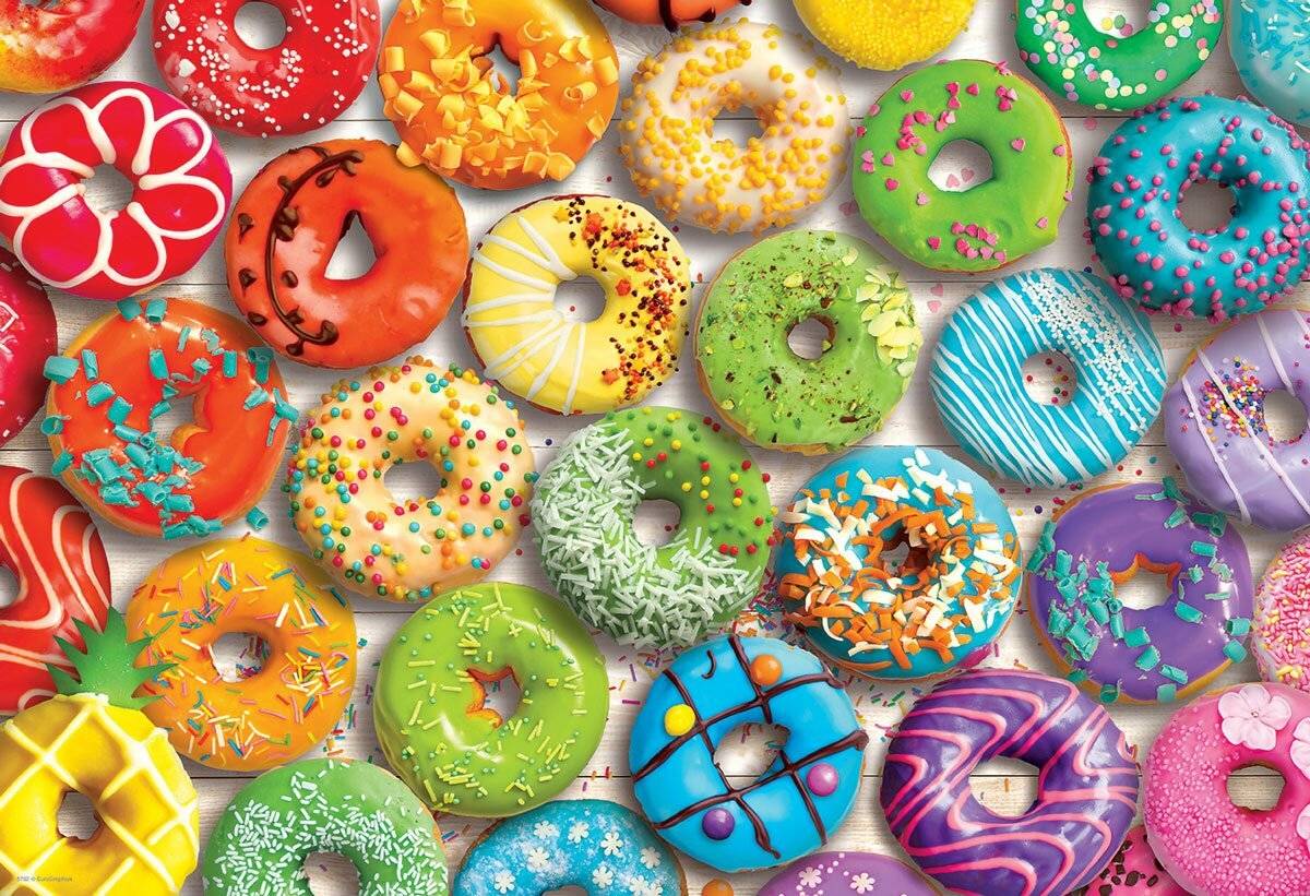 EUROGRAPHICS Puzzle in einer Blechdose Donut Regenbogen 550 Teile