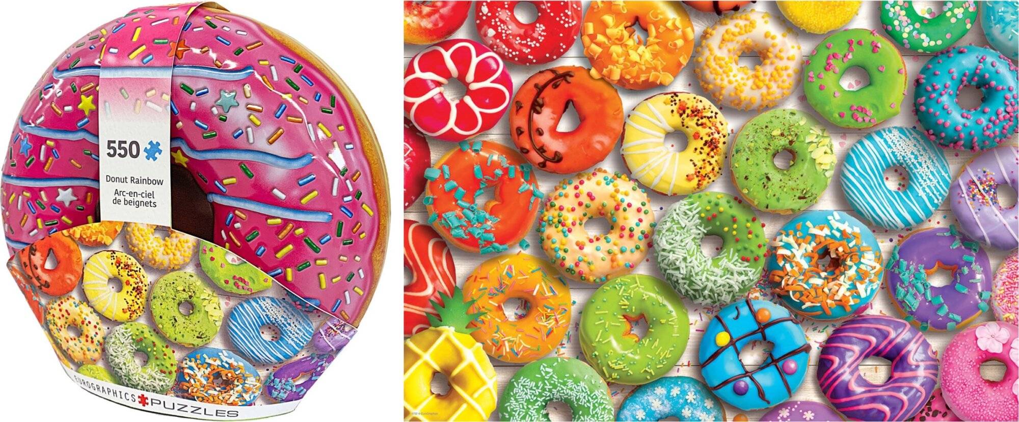 EUROGRAPHICS Puzzle in einer Blechdose Donut Regenbogen 550 Teile