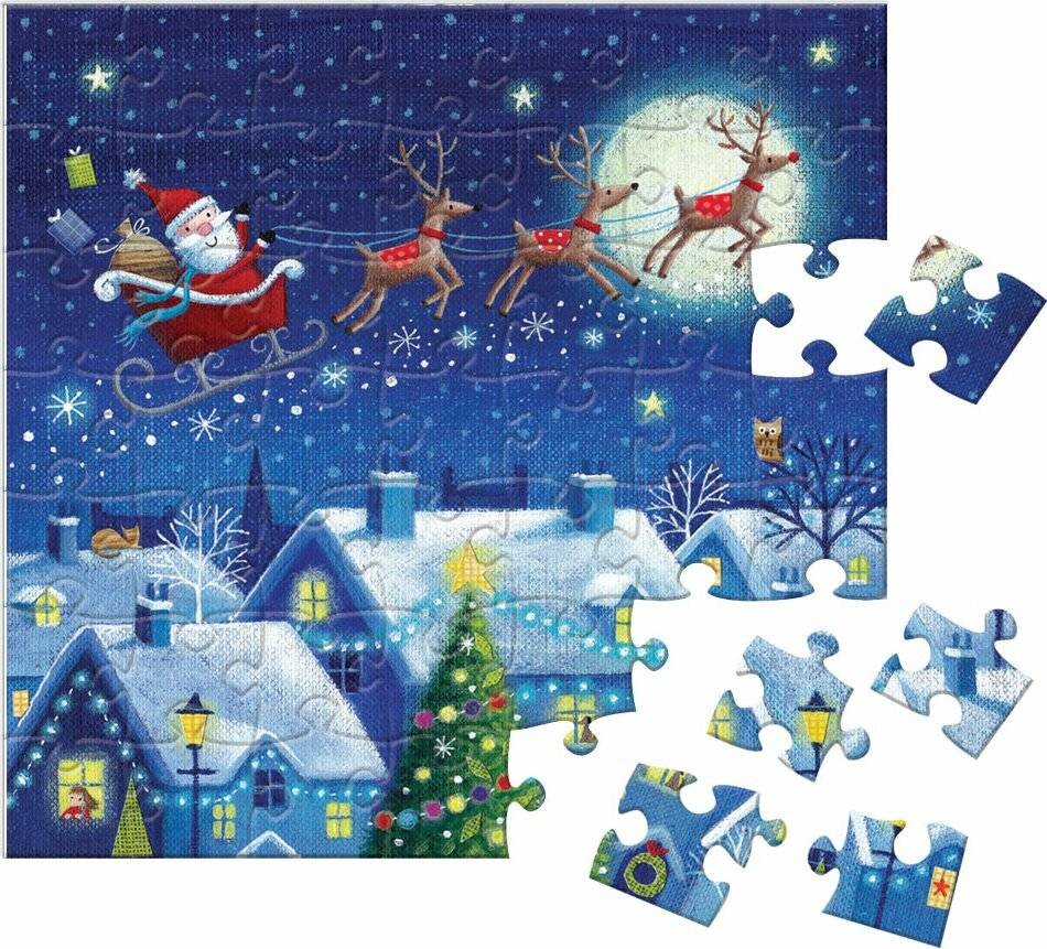 EUROGRAPHICS Puzzle Adventskalender: weihnachtliche Stadt 24x50 Teile