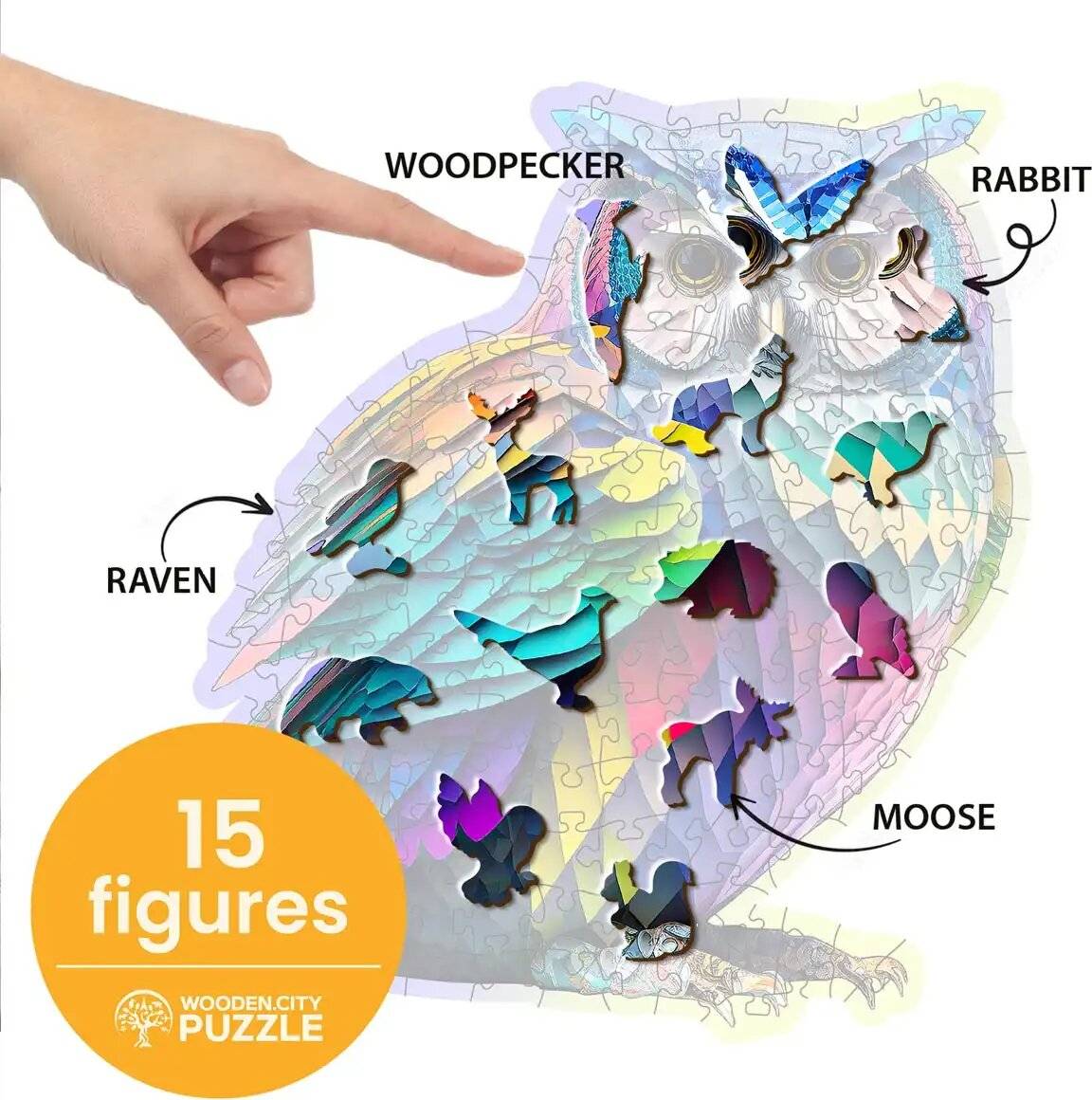 WOODEN CITY Modernes Eulenpuzzle aus Holz 150 Teile