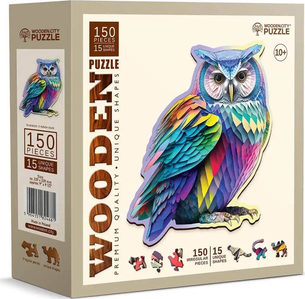 WOODEN CITY Modernes Eulenpuzzle aus Holz 150 Teile