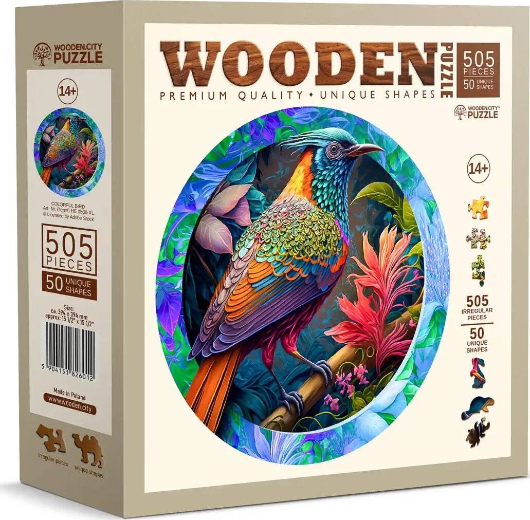 WOODEN CITY Holzpuzzle Bunter Vogel 505 Teile