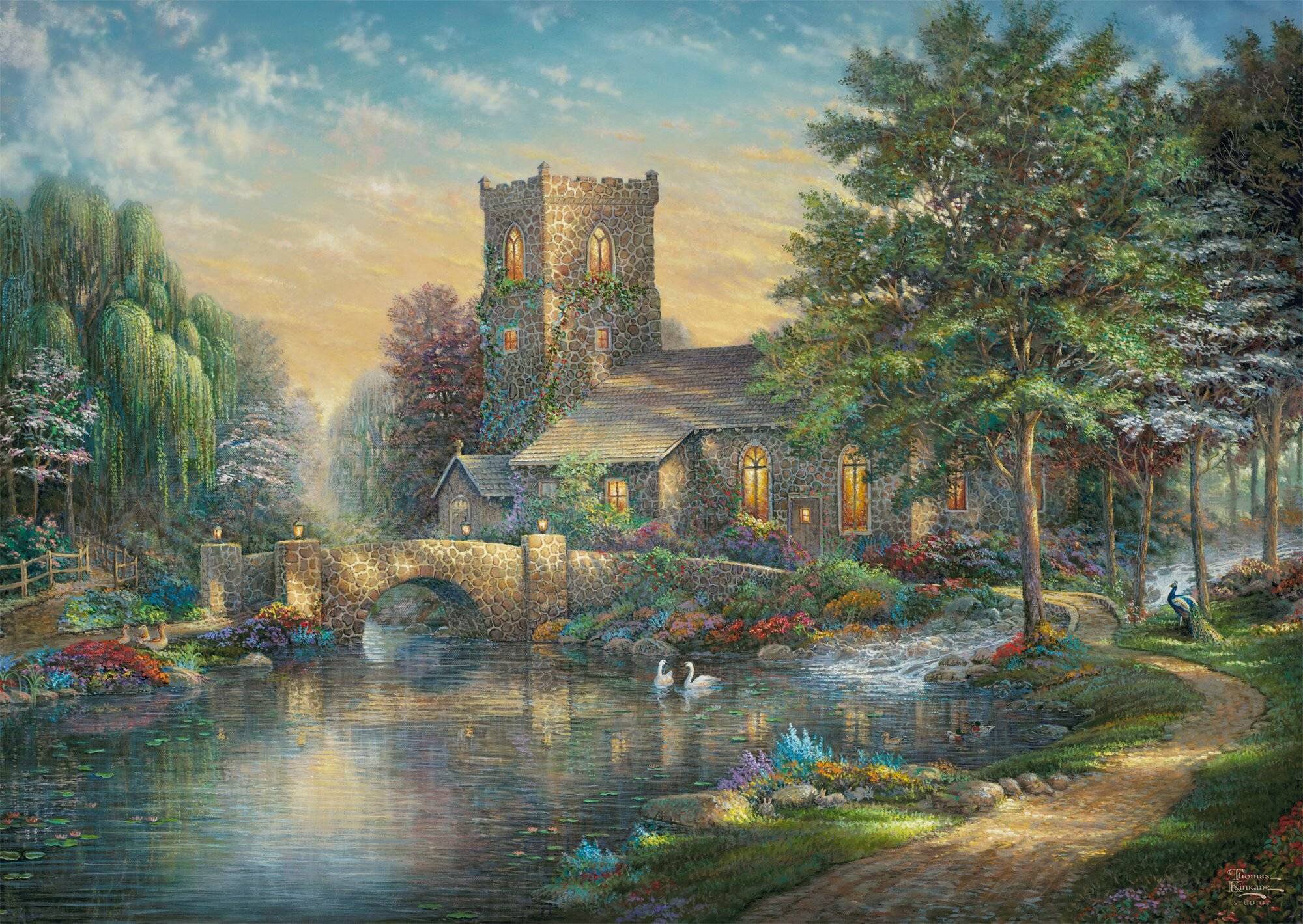 SCHMIDT Puzzle Kapelle im Weidenwald 1000 Teile
