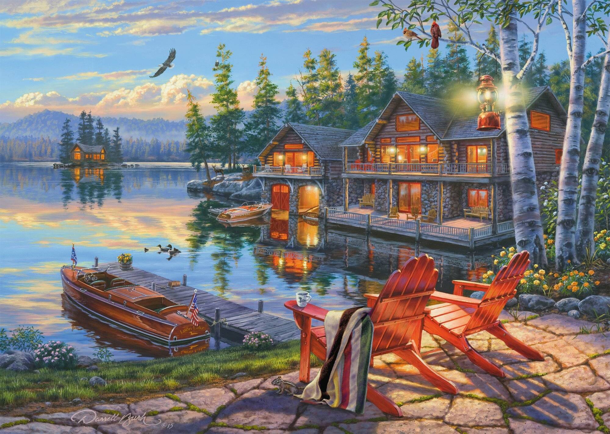 SCHMIDT Puzzle Ufer des Loon Lake, New York 1000 Teile