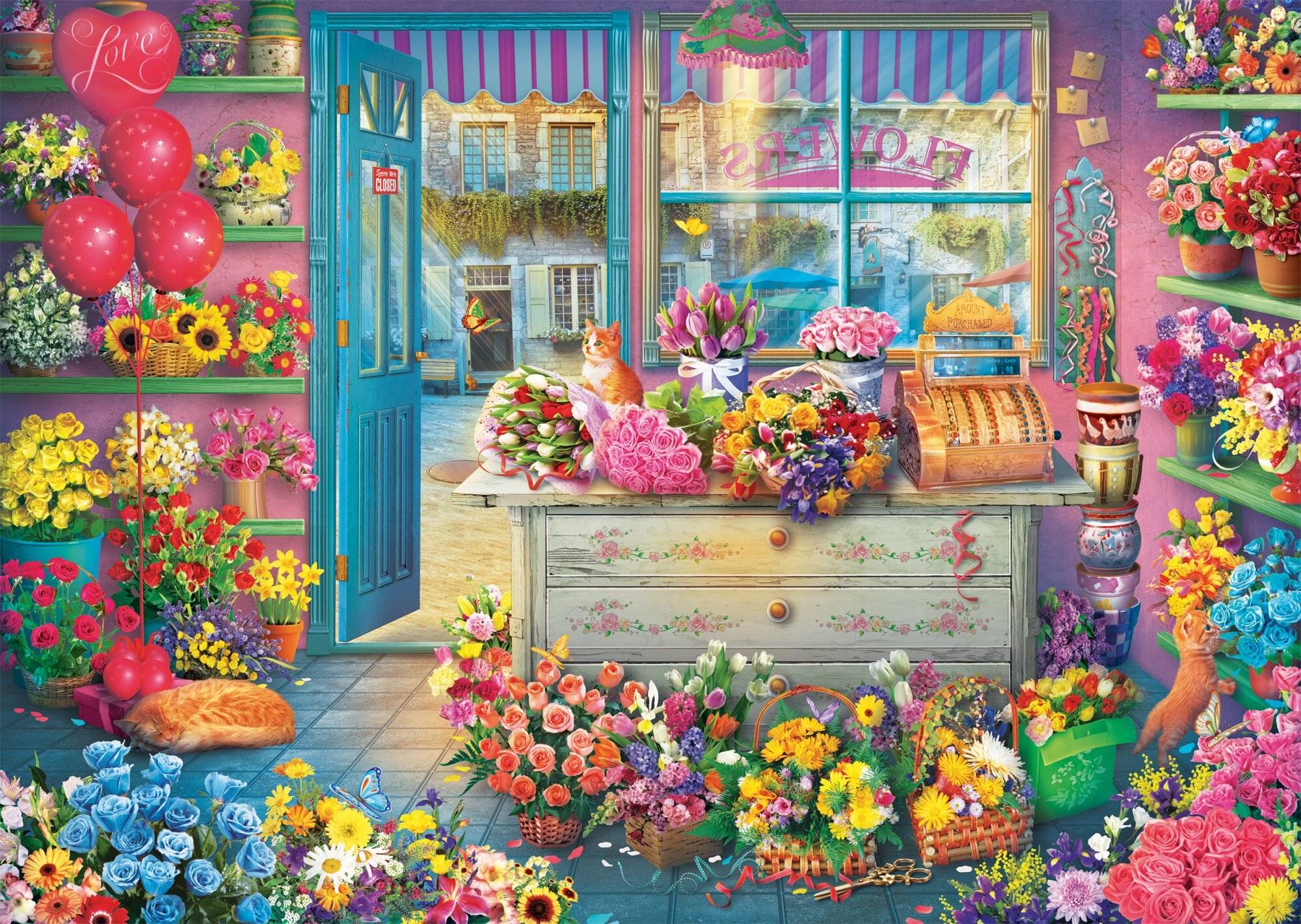 Schmidt Spiele Bunter  Blumenladen, Puzzle 1.000 Teile