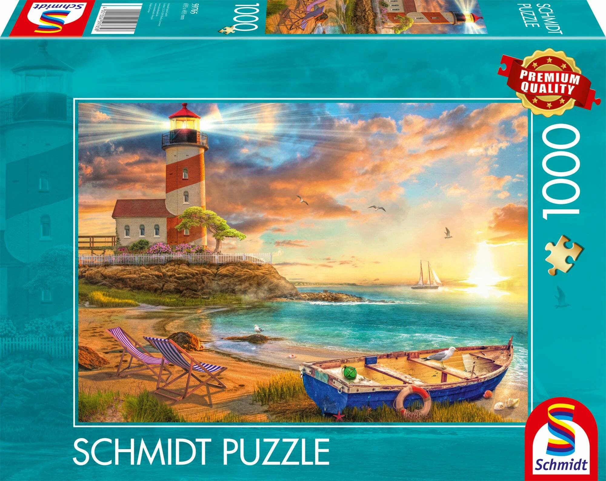 Schmidt Spiele Sonnenuntergang in der Leuchtturm Bucht, Puzzle 1.000 Teile