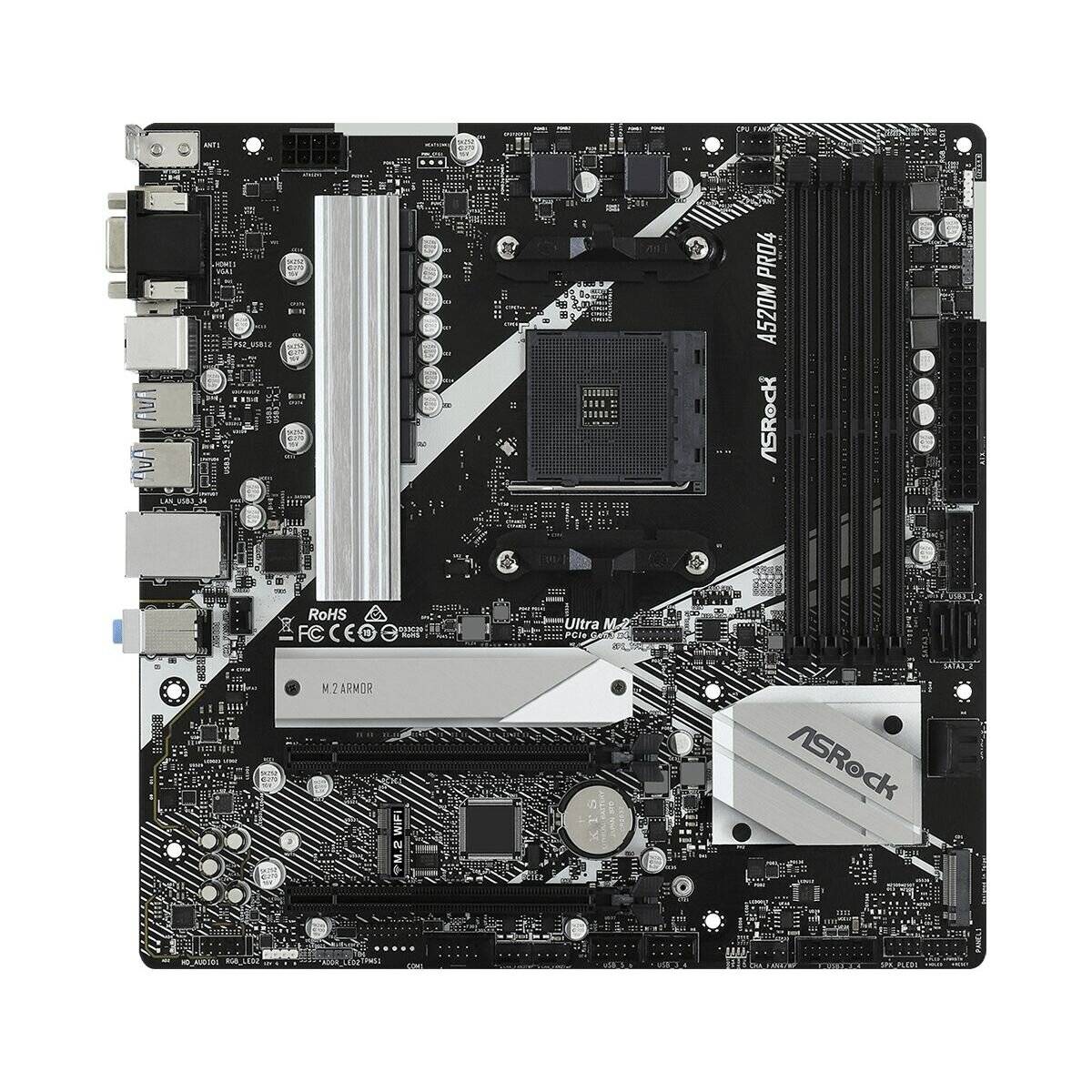 ASRock A520M Pro4, AM4 mATX HDMI/DP/VGA, DDR4