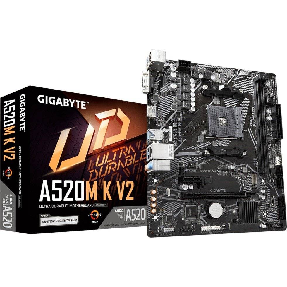 Gigabyte A520M K V2, (A520,AM4,mATX,DDR4)