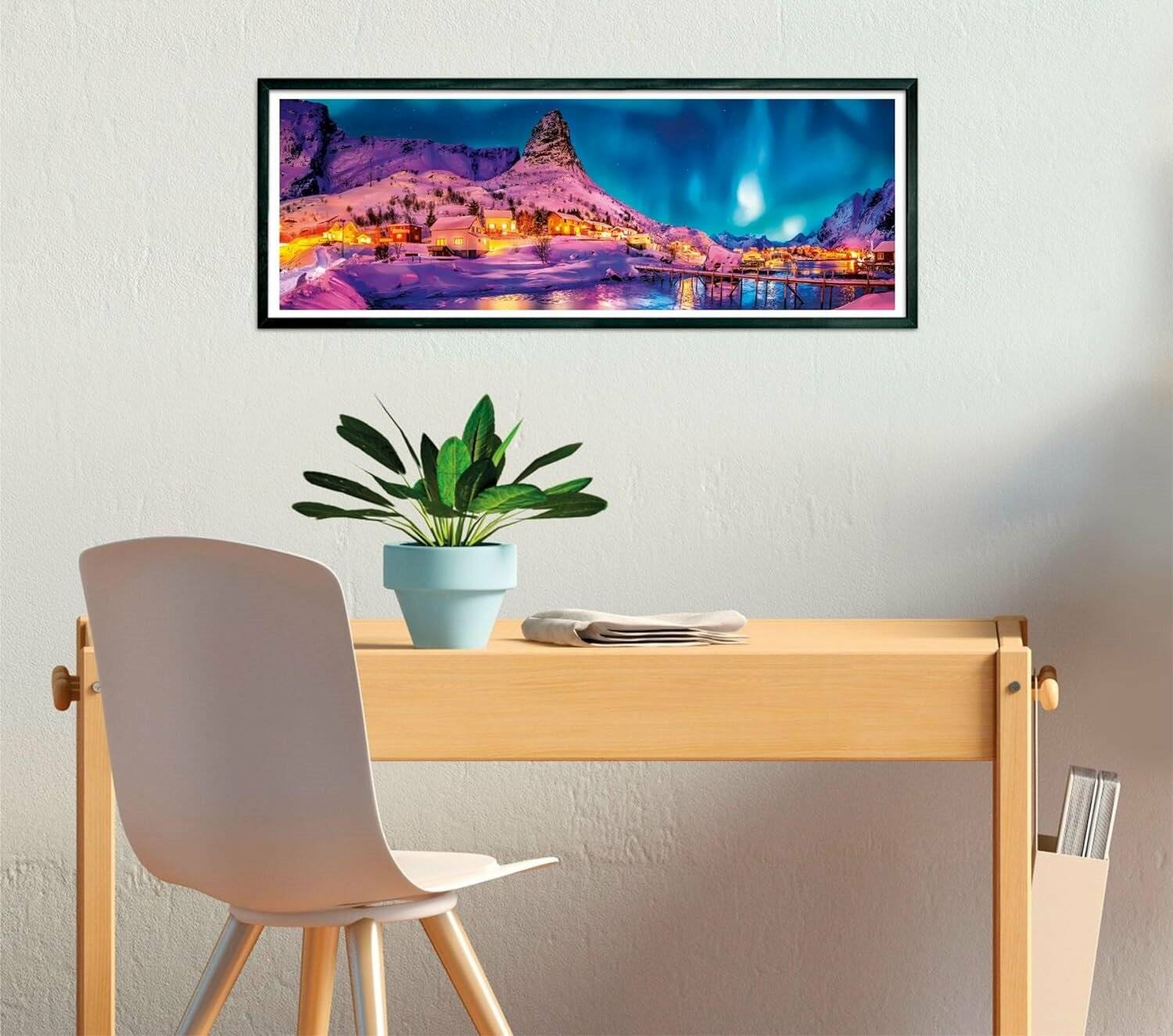 CLEMENTONI Panoramapuzzle Polarnacht ü ber den Lofoten 1000 Teile