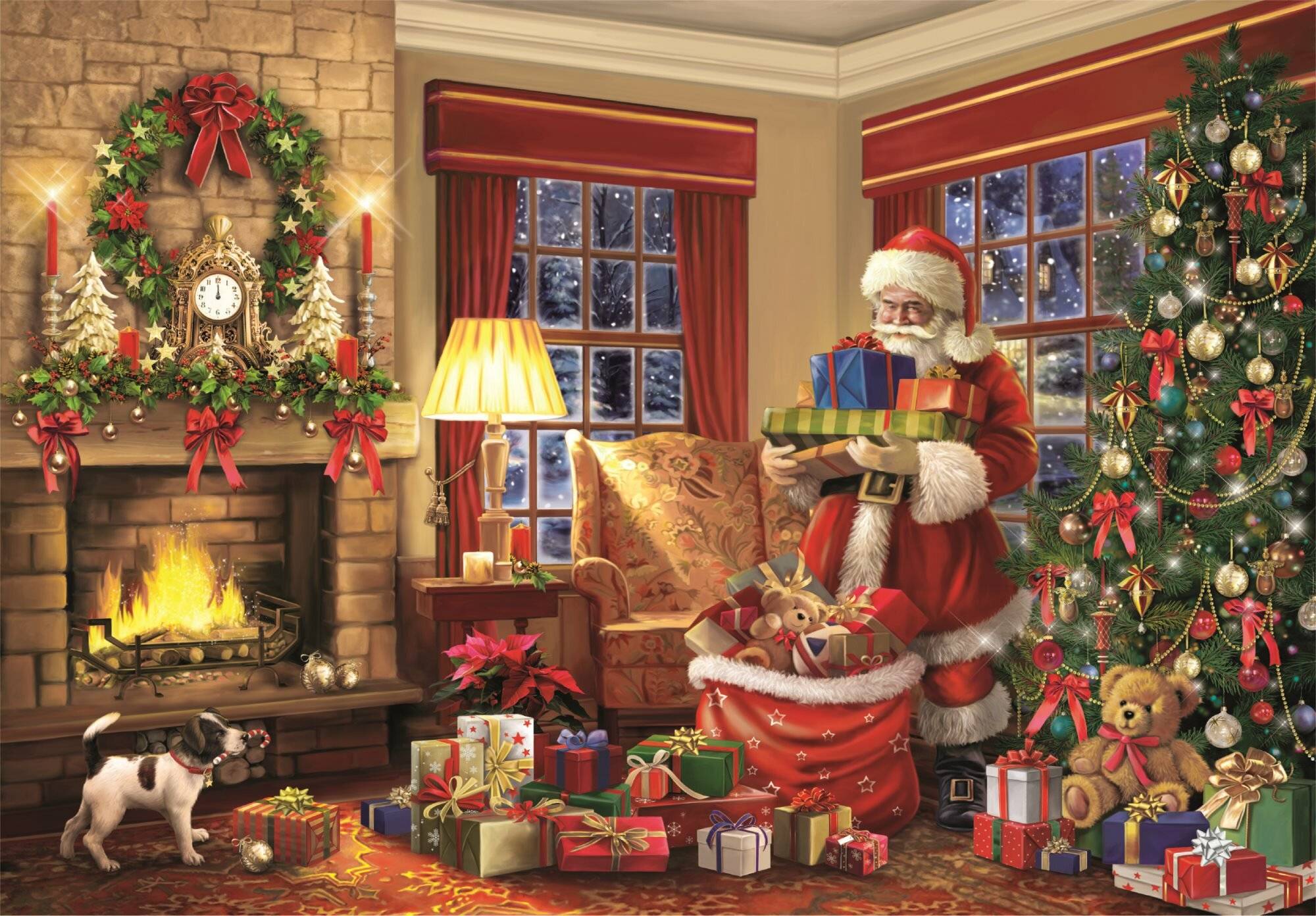 CLEMENTONI Der Besuch des Weihnachtsmanns Puzzle 1000 Teile