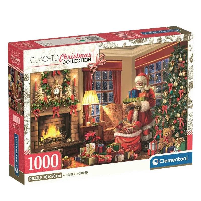 CLEMENTONI Der Besuch des Weihnachtsmanns Puzzle 1000 Teile