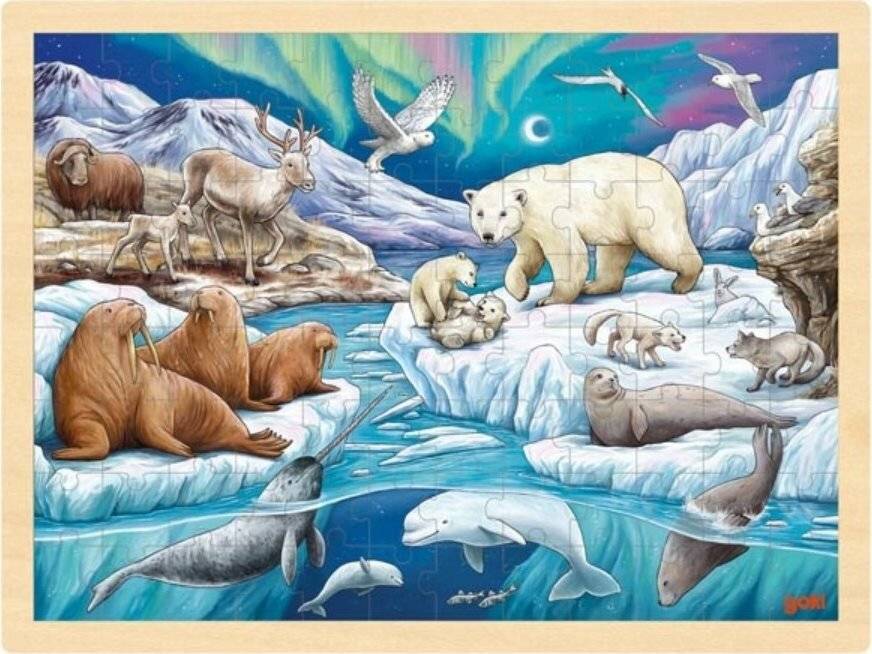 GOKI Holzpuzzle Polarnacht 96 Teile