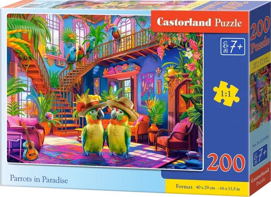 CASTORLAND Puzzle Papageien im Paradies 200 Teile