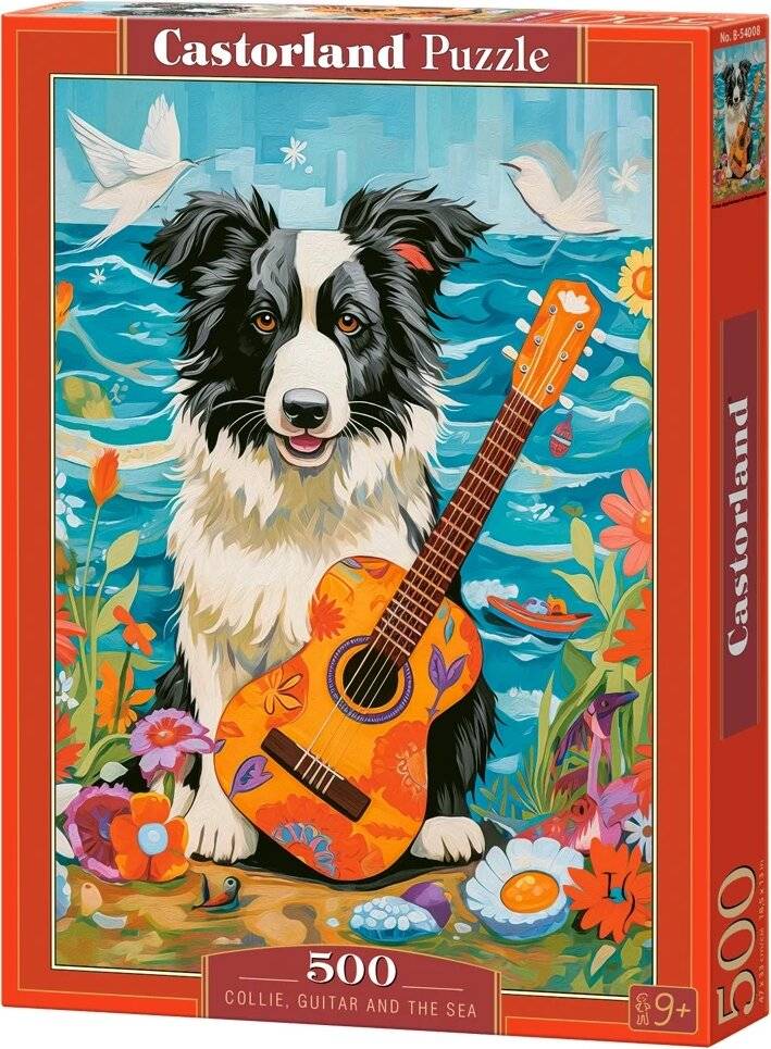 CASTORLAND Puzzle Collie, Gitarre und Meer 500 Teile