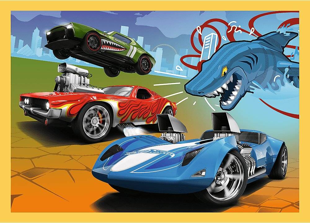 TREFL 34627 Puzzle 4in1 Hot Wheels Fahrzeuge