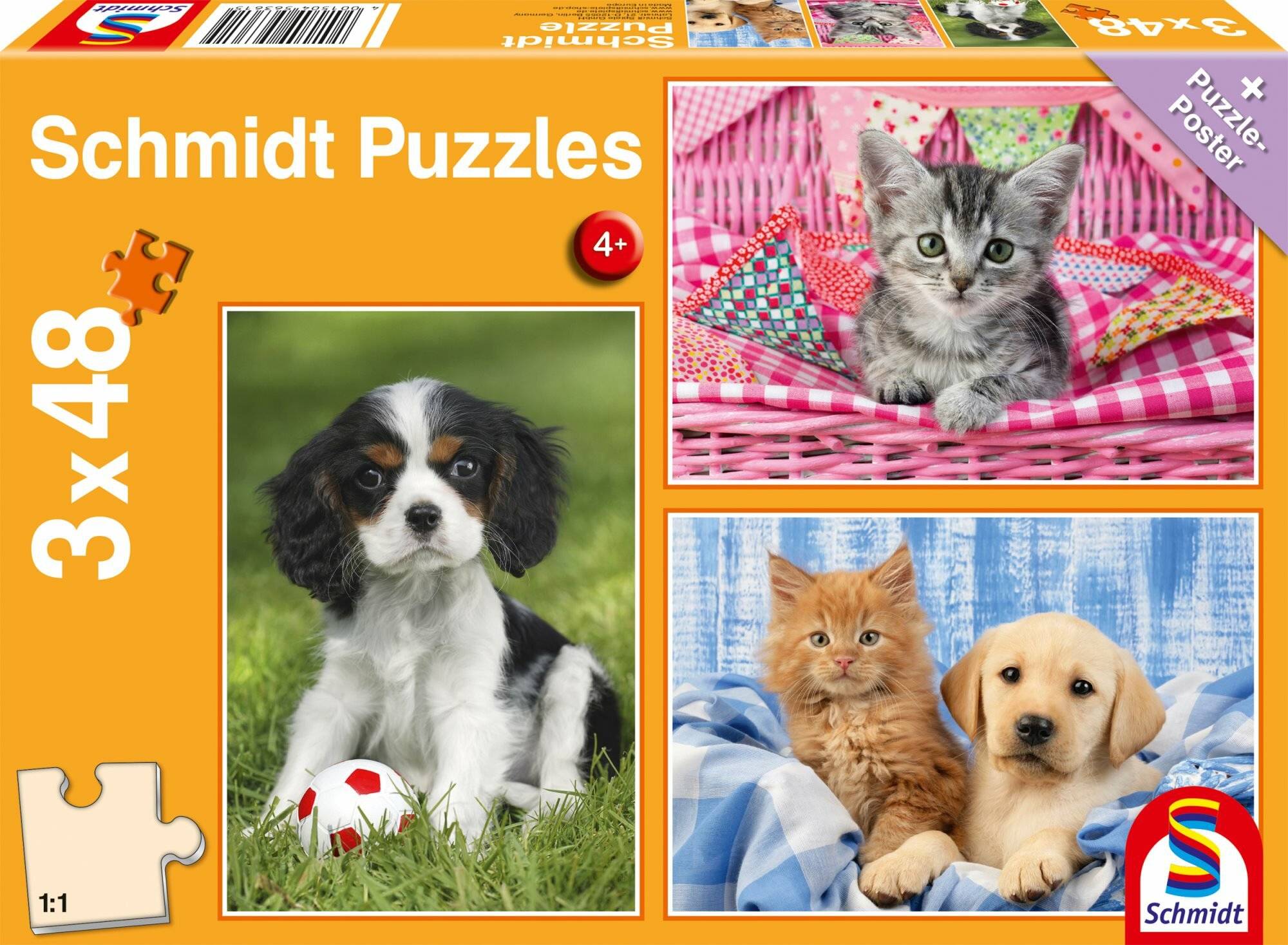 Schmidt Spiele Meine liebsten Haustierbabys, 3 x 48 Teile